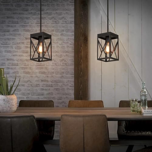 2 Pack Rustic Farmhouse Metal Pendant Light Fixture One (2 Count)