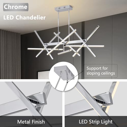 50'' Modern Chrome Chandelier Light Fixtures