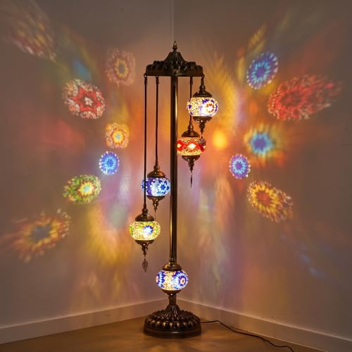 Turkish Floor Lamp Moroccan Lamp 5 Globes Style
