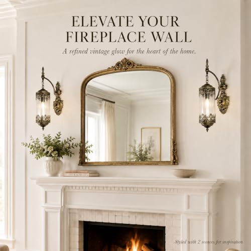 Rustic Gothic Plug in Wall Sconce with Glass