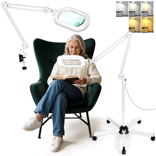 15X Magnifying Glass with Light and Stand