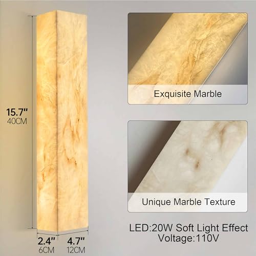 Alabaster Wall Sconces Natural Marble Bathroom Vanity Wall Light Fixture