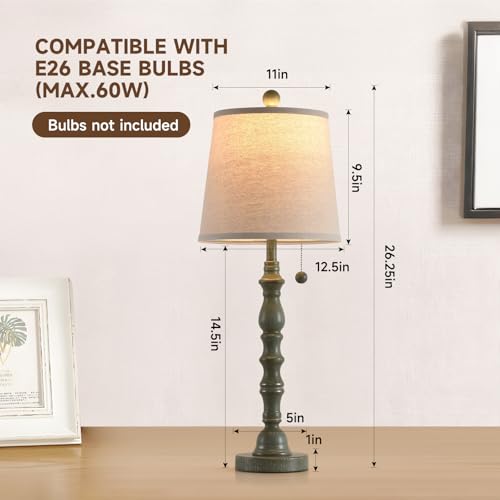 Lamps Set of 2 Modern Farmhouse Table Lamp Bedside Reading Lamps Living Room End Tables Set Lamps for Night Stands Bedroom Night Lamp (2 Count)