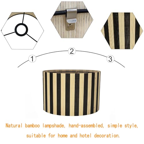 Modern Classical Pendant lamp shade Art decorative Black Stripes 13.8x9Inch