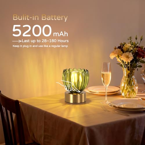 Cordless Small Table Lamp with 5200mAh Battery & Touch Control