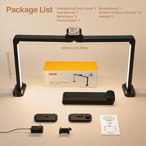 Foldable Nail Desk Lamp with Phone Holder