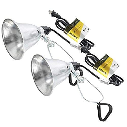 Clamp Lamp Light Socket with 5.5 Inch Aluminum Reflector (2 Count)