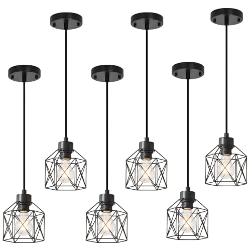 6 Pack Hanging Pendant Light Fixtures