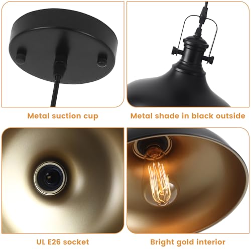 Black Pendant Lights Kitchen Island 3 Pack (3 Count)