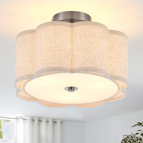 13" Chrome Semi Flush Mount Ceiling Light