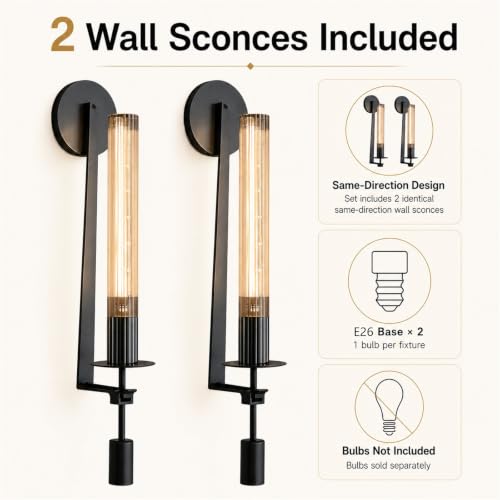 Black Wall Sconces Set of 2 (2 Count)