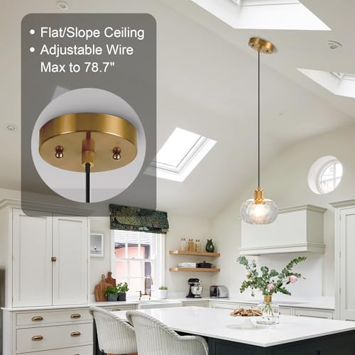 Glass Pendant Lights Kitchen Island 8 Inch Adjustable Pendant Light Fixtures with Hand