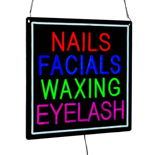Nails Facials Waxing Eyelash LED Neon Sign