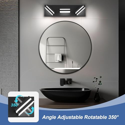 Modern LED Small Black Acrylic Bathroom Lights Fixtures 3