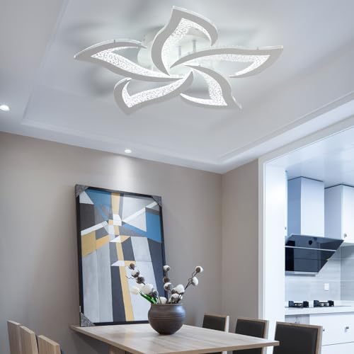 23" Modern Dimmable Flower LED Ceiling Light with Remote