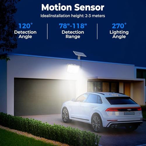 318 LED Solar Motion Lights Outdoor Waterproof with 16.4 FT Cable