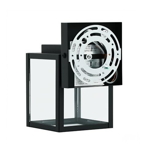 7" Classic Outdoor Wall Sconce 1 Light in Matte Black Rectangular Metal Frame and Clear Glass Shade Waterproof Porch Light Patio Light Pack of 2 (2 Count)