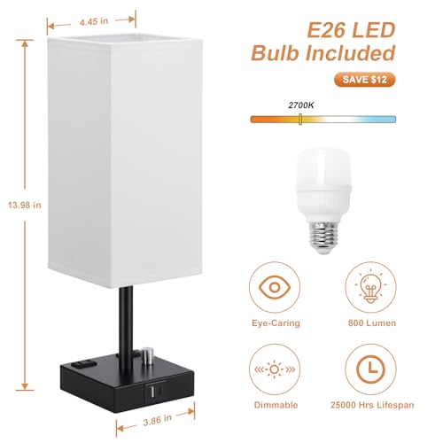 White Bedside Table Lamps Set of 2 (2 Count)