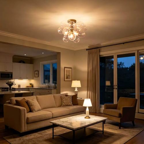 Mid Century Modern Semi Flush Mount Chandelier