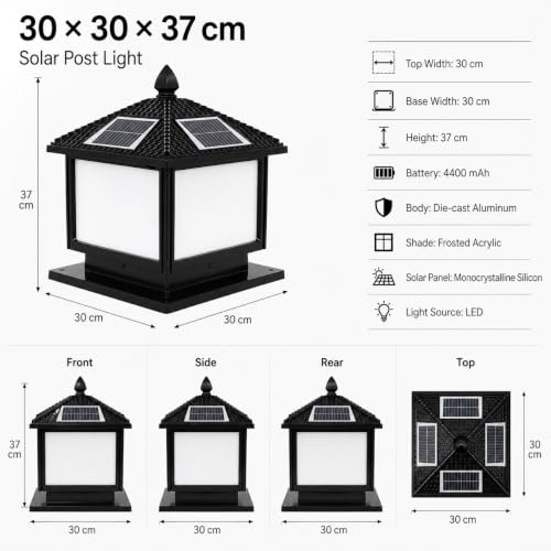 Solar Pier Mount Light