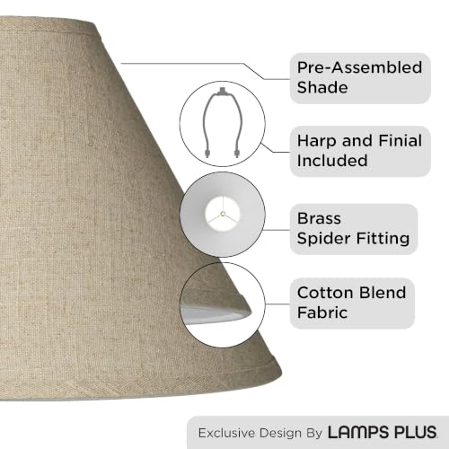 Pre Assembled Denni Fine Large Burlap Empire Shade 6x17x11.5
