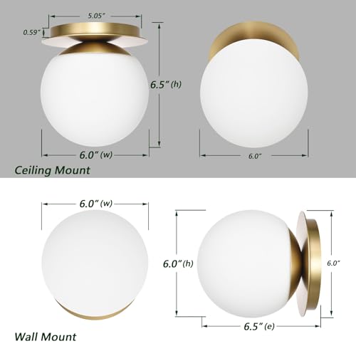 Wall Sconces 1 Light Modern Globe Sconce in Aged Brass