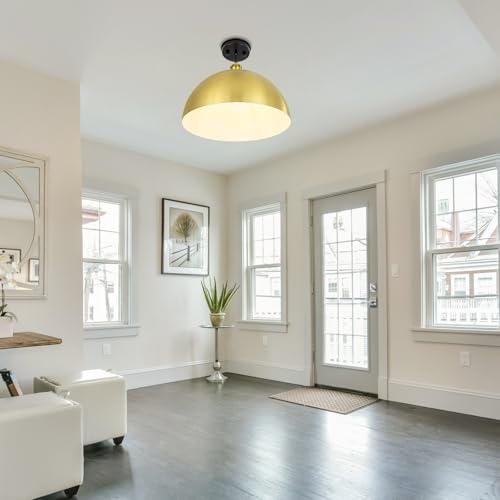 Large Brushed Gold Pendant Light