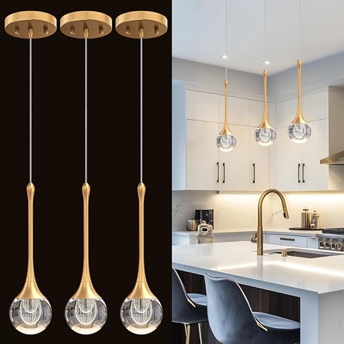 Gold Pendant Lights Kitchen Island (3 Count)