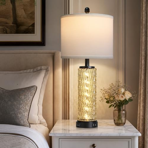 28" Crystal Table Lamp Set of 2 (2 Count)