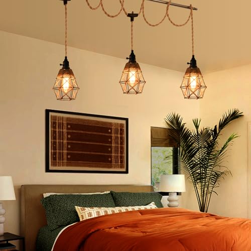 3 Light Hanging Light with Plug in Cord