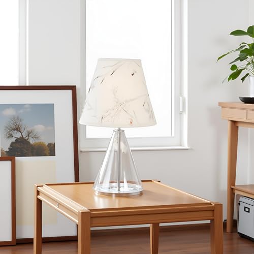 58902 Transitional Hardback Empire Shape UNO Construction Lamp Shade in Off White with Leaves and Petals in Paper