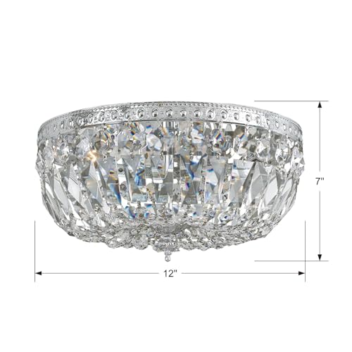 3 Light Clear Italian Crystal Flush Mount