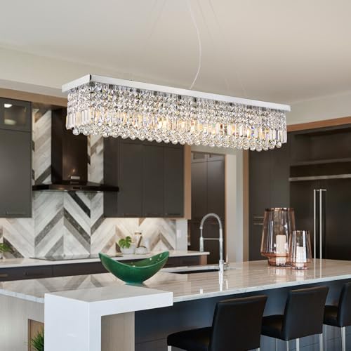 Modern Rectangular Crystal Chandelier