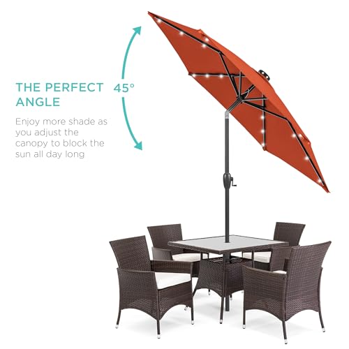 7.5ft Solar Umbrella LED Lighted Patio Umbrella