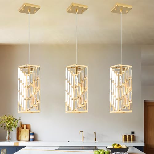 Gold Crystal Pendant Light 3 (3 Count)