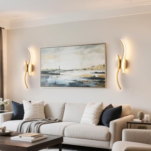 Gold Modern Wall Sconce Set of Two