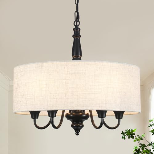 5 Light Drum Chandelier for Dining Room