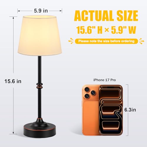 Rechargeable Cordless Table Lamp Antique Black