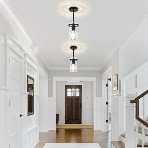 Black Pendant Light Fixtures Hammered Glass Kitchen Lighting Over Island