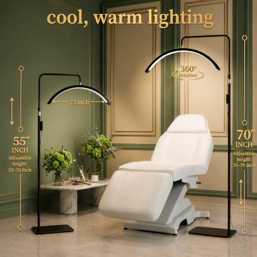 23" Half Moon Floor Lamp for Eyelash Extensions