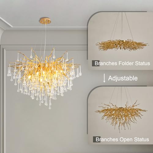 Gold Crystal Chandelier for Dining Room
