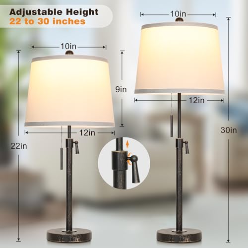 Adjustable Height Table Lamps Set of 2 22 (2 Count)