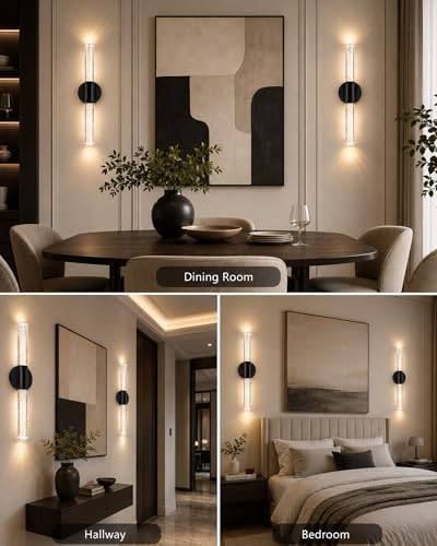 Black Rechargeable Wall Sconces Set of 2 (2 Count)