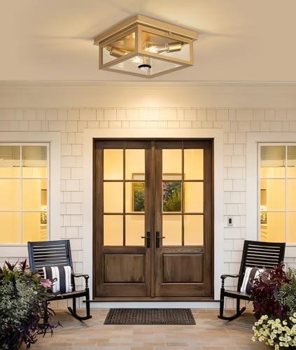 Motion Sensor Outdoor Ceiling Light with Remote