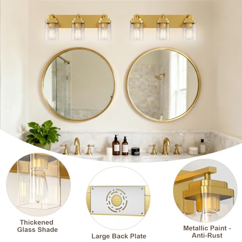 Brushed Gold Bathroom Light Fixtures