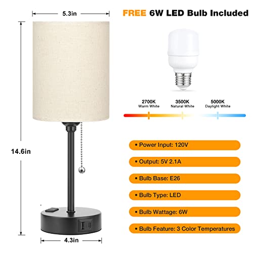 Small Bedside Table Lamp for Bedroom