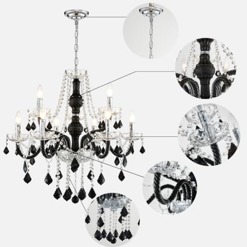 Saint Mossi Black and Clear Crystal Chandelier