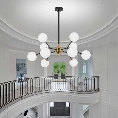 39" Black and Gold Sputnik Chandelier 10