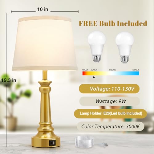 Touch Lamps for Nightstand Set of 2 (2 Count)