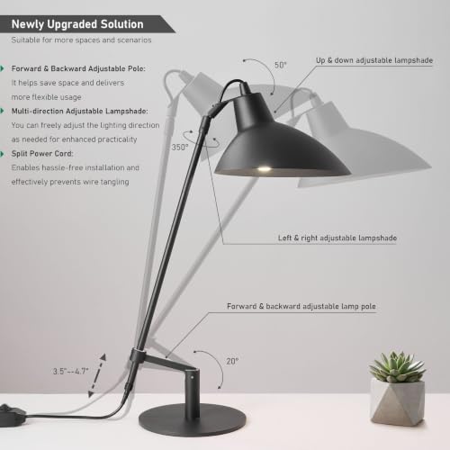 Desk Lamp Modern Industrial 100% Metal Adjustable Table Lamp 24"